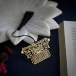 Typewriter Bookmark In Brass Metal 1