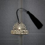 Spiritual Brass Namaste Bookmark – Lotus Flower Design