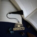 Spiritual Brass Namaste Bookmark – Lotus Flower Design