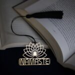Spiritual Brass Namaste Bookmark – Lotus Flower Design
