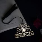 Spiritual Brass Namaste Bookmark – Lotus Flower Design